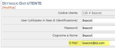 Mail per password dimenticata